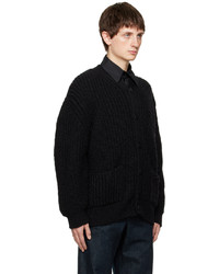 Cardigan en tricot noir Lemaire