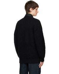 Cardigan en tricot noir Lemaire