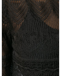 Cardigan en tricot noir Alberta Ferretti
