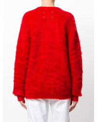 Cardigan en tricot rouge Maison Margiela