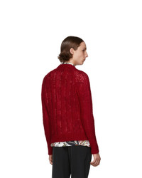 Cardigan en tricot rouge Prada