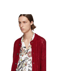 Cardigan en tricot rouge Prada