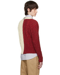 Cardigan en tricot rouge Thom Browne