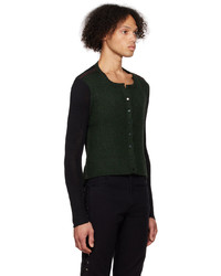 Cardigan en tricot vert foncé Eckhaus Latta