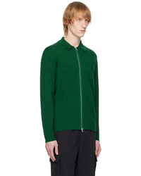 Cardigan en tricot vert foncé