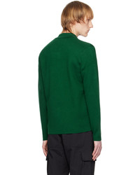Cardigan en tricot vert foncé