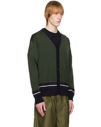 Cardigan en tricot vert foncé Comme des Garcons Homme