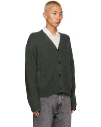 Cardigan en tricot vert foncé Lisa Yang