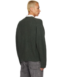 Cardigan en tricot vert foncé Lisa Yang