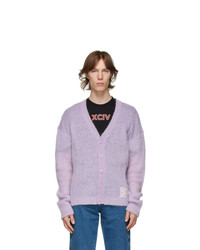 Cardigan en tricot violet clair