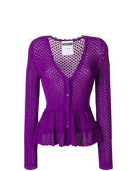 Cardigan en tricot violet