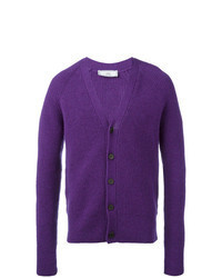 Cardigan en tricot violet