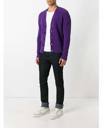 Cardigan en tricot violet AMI Alexandre Mattiussi