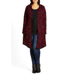 Cardigan géométrique bordeaux