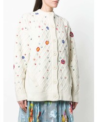 Cardigan imprimé blanc Preen by Thornton Bregazzi