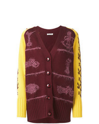 Cardigan imprimé bordeaux