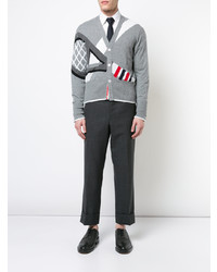 Cardigan imprimé gris Thom Browne