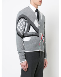 Cardigan imprimé gris Thom Browne