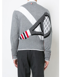 Cardigan imprimé gris Thom Browne