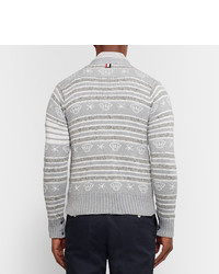 Cardigan imprimé gris Thom Browne