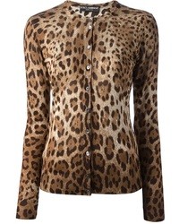 Cardigan imprimé léopard marron Dolce & Gabbana