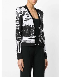 Cardigan imprimé noir et blanc Balmain