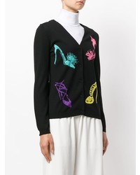 Cardigan imprimé noir Boutique Moschino