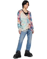 Cardigan imprimé tie-dye bleu clair R13