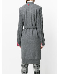 Cardigan long gris foncé Thom Browne