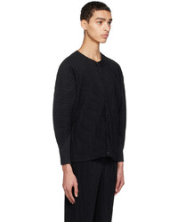 Cardigan noir Homme Plissé Issey Miyake