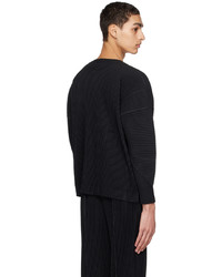 Cardigan noir Homme Plissé Issey Miyake