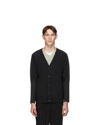 Cardigan noir Homme Plissé Issey Miyake