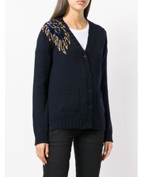 Cardigan orné bleu marine P.A.R.O.S.H.