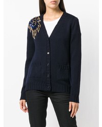 Cardigan orné bleu marine P.A.R.O.S.H.