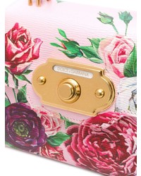 Cartable en cuir à fleurs rose Dolce & Gabbana