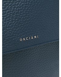 Cartable en cuir bleu marine Orciani