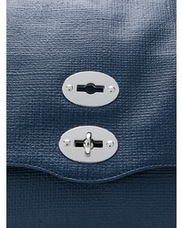 Cartable en cuir bleu marine Zanellato