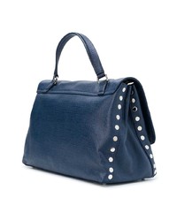 Cartable en cuir bleu marine Zanellato