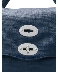 Cartable en cuir bleu marine Zanellato