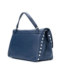 Cartable en cuir bleu marine Zanellato