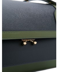 Cartable en cuir bleu marine Marni