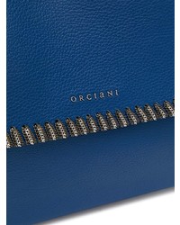 Cartable en cuir bleu Orciani