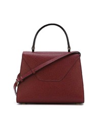 Cartable en cuir bordeaux Valextra