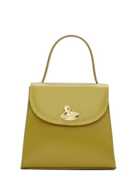 Cartable en cuir chartreuse