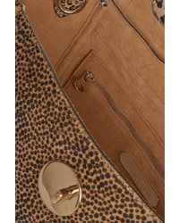 Cartable en cuir imprimé léopard marron clair Hill & Friends
