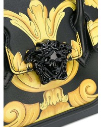 Cartable en cuir imprimé noir Versace