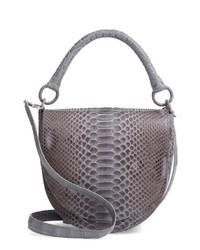 Cartable en cuir imprimé serpent gris