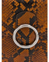 Cartable en cuir imprimé serpent tabac Orciani