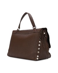 Cartable en cuir marron foncé Zanellato