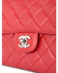 Cartable en cuir matelassé rouge Chanel Vintage
